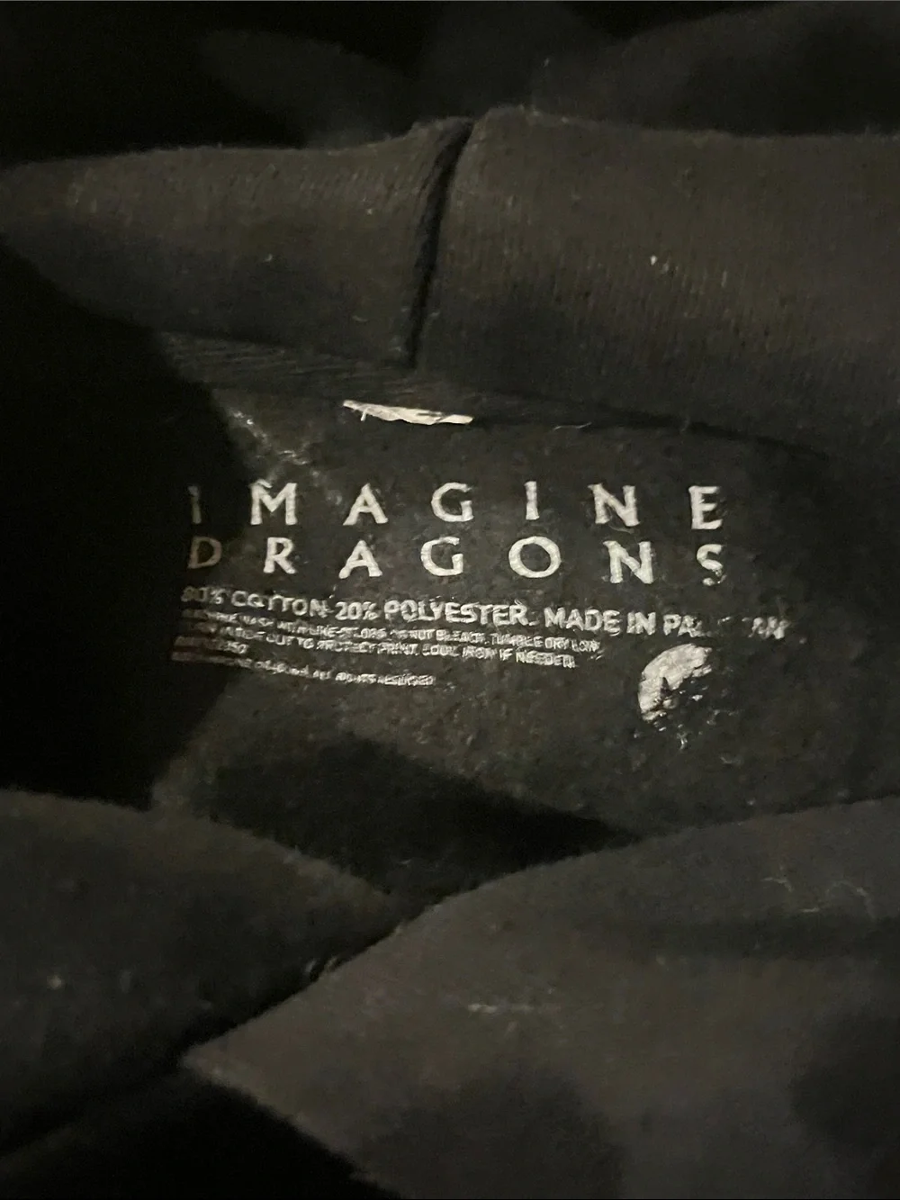 Imagine dragons Black Graphic Pullover Hoodie with White Chest Logo